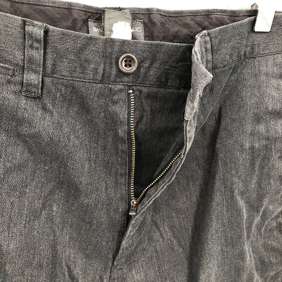 Banana Republic Stretch flat front trouser jean chinos charcoal wash gray 30 - Picture 4 of 8